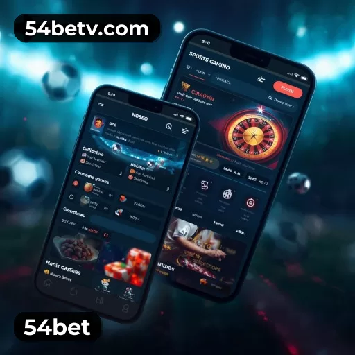 Identidade visual e vitrine de ofertas da plataforma 54bet