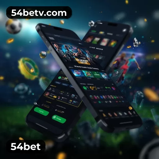 Identidade visual e vitrine de ofertas da plataforma 54bet