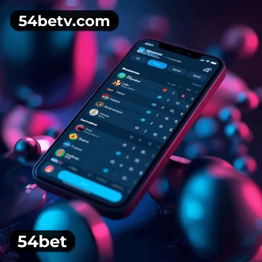 Tela de boas-vindas e lobby de jogos do aplicativo 54bet